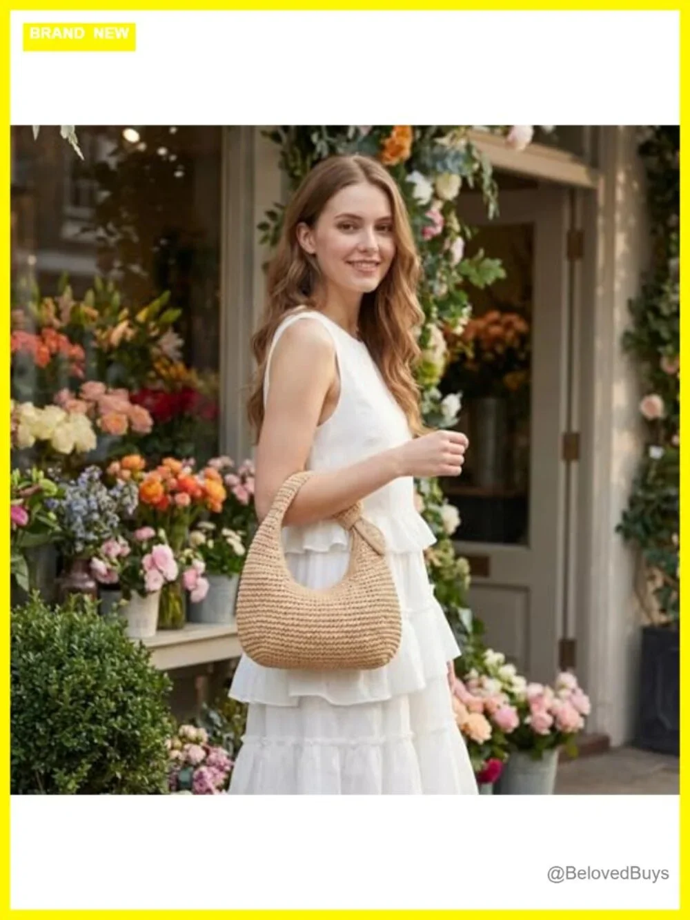 Handwoven Straw Hobo Bag - Lightweight Beach Shoulder Purse